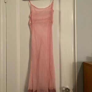 Dosa organza shear pink slip dress